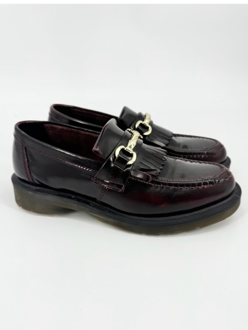 Dr. Martens Adrian Snaffle Loafers Cherry Red Size 8 - Picture 2 of 7